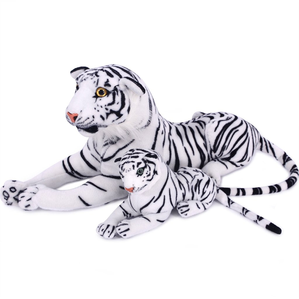 VerCart Jouet Peluche Tigre Enorme Tigre Blanc 70cm (Sans mesuration de queue) Jouets Enfant Peluche Animal -Petit Offert
