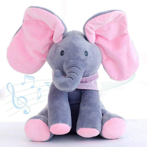 Abester Peluche Animal Peluche Musicale Jouets Bébé Enfant Cadeau d'anniversaire Noël (Éléphant)