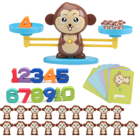 Kylewo Apprentissage des mathématiques Jeu Monkey Math - Education Enfants Cadeaux et Jouets pour Enfants Apprentissage STEM, à partir de 3 Ans (Ensemble de 65 pièces)