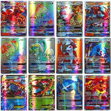 Flyglobal Carte de Pokemon Jeux de Cartes 100 Pcs Cartes GX95+MEGA5, GX Mega Flash Cartes, Cartes à Collectionner Jeu de Cartes Amusant pour Enfants (GX95+MEGA5)