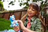 Enchantimals Mini-poupée Winsley Loup et Figurine Animale Trooper, aux cheveux bleus avec jupe à motifs en tissu, jouet enfant, FRH40