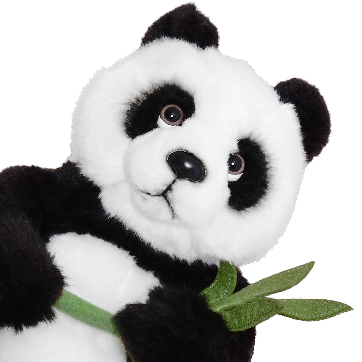 Brubaker Peluche Panda Nounours - 38 cm - Feuille de Bambou Inclus