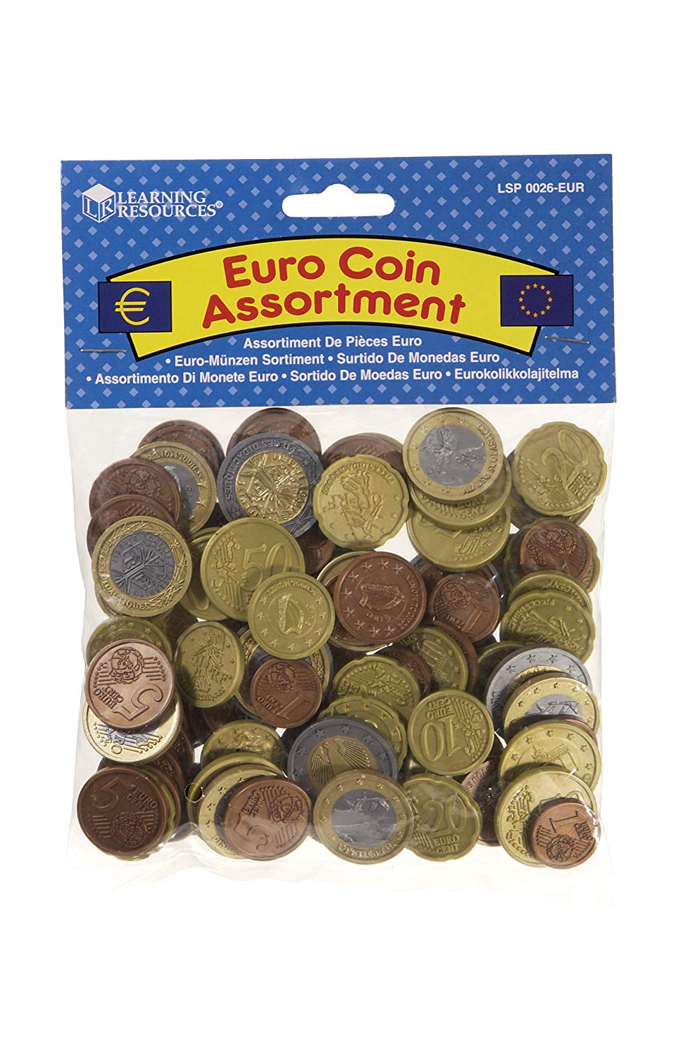 RESSOURCES d'apprentissage Euro Coin Assortiment Lecture Money - 100 pièces
