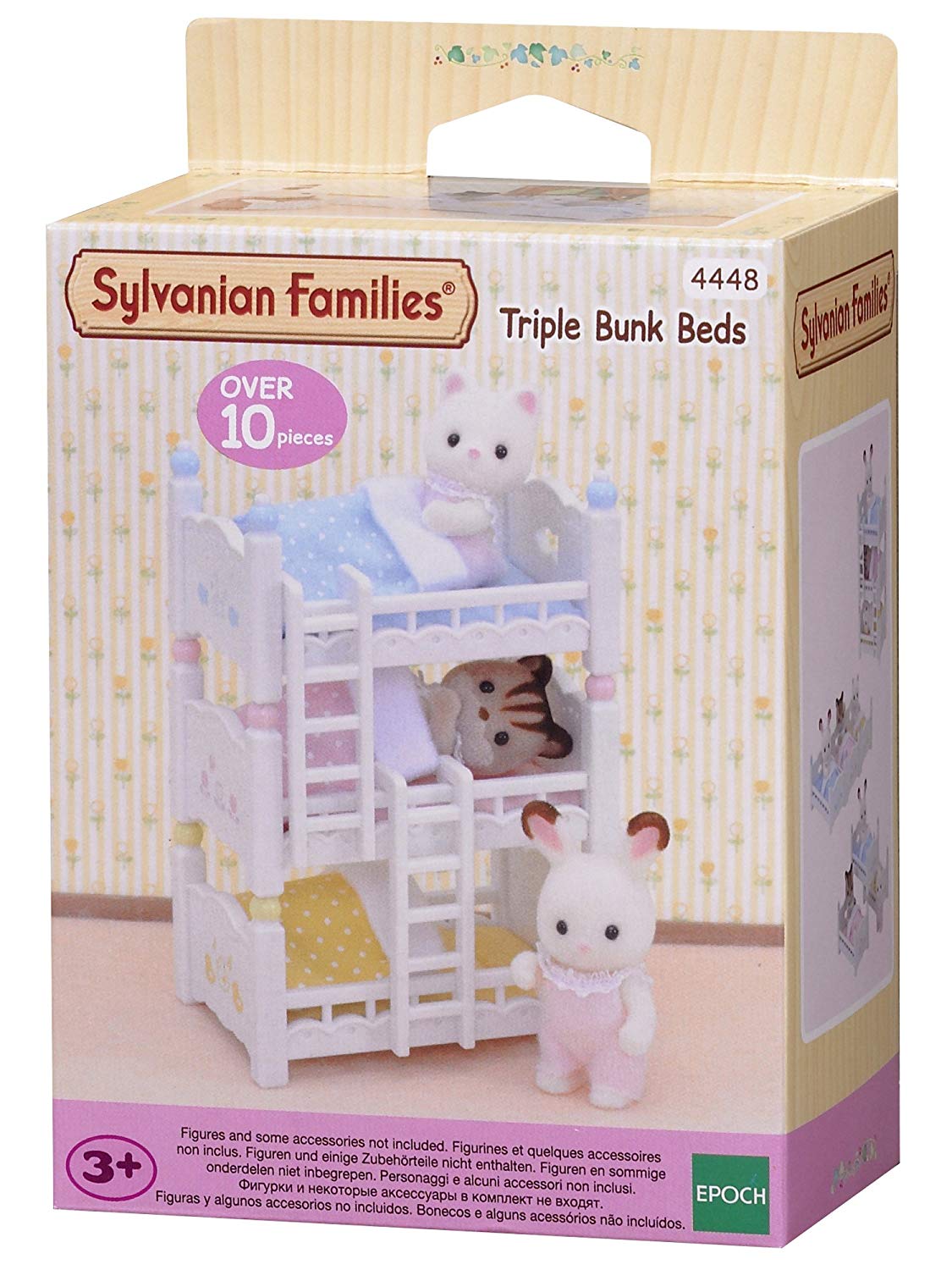 Sylvanian- Triple Bunk Beds Families Lits Superposés à 3 Couchettes Bébés-Poupées et Accessoires, 4448, Multicolore