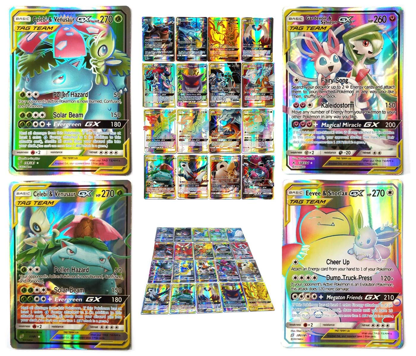 2019 Nouvelles 100 Pcs Cartes Pokemon GX Jeu Flash De Cartes À Collectionner Cartes Pokémon ÉTIQUETTE OBLIGATIONS ÉQUIPÉES ÉQUIPE Style TCG Holo Jeu de Cartes Puzzle