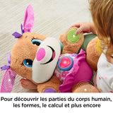 Fisher-Price la sœur de Puppy Eveil Progressif jouet bébé, peluche interactive, plus de 50 chansons et 3 niveaux, version française, 6 mois et plus, FPP52