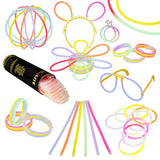 Lot de 100 bracelets fluorescents lumineux Glow - Couleurs assorties